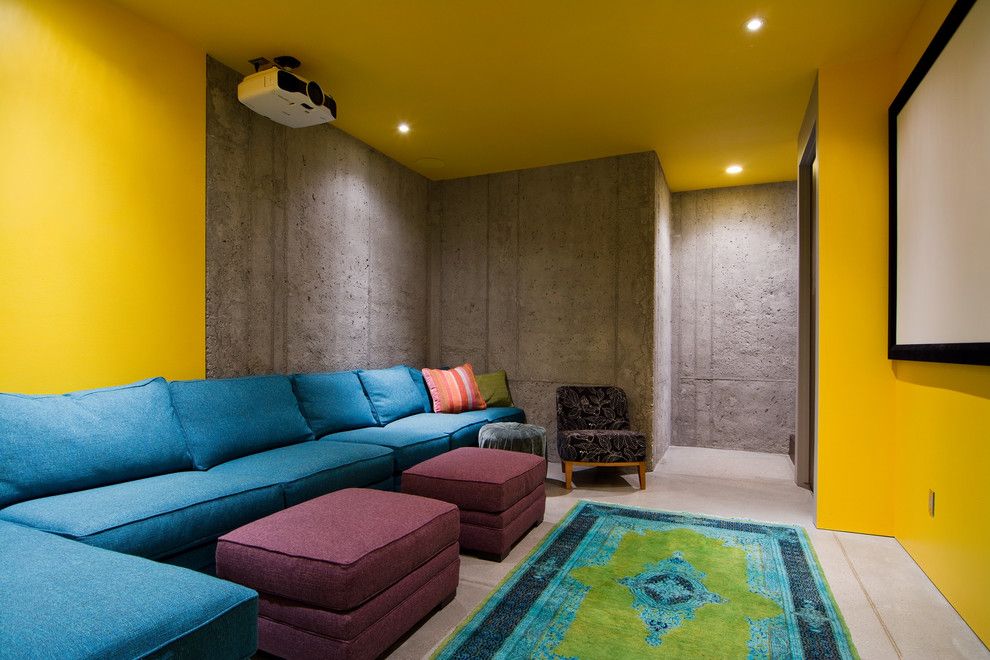 Del Monte Theater for a Contemporary Home Theater with a Projector Screen and My Houzz: The Thorns by Lucy Call