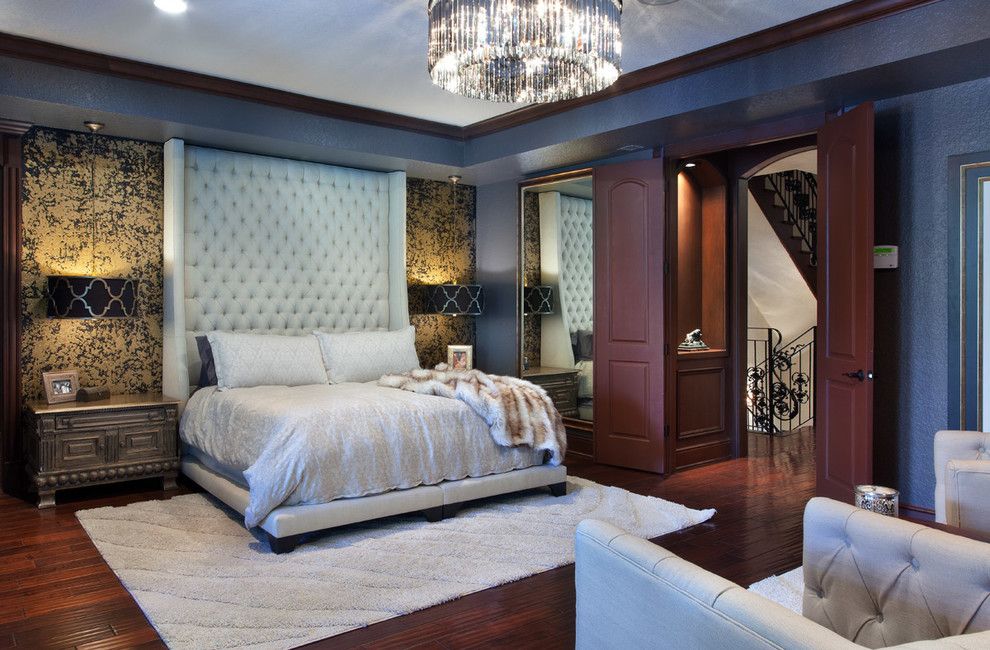 Delaney Hardware for a Rustic Spaces with a Huge Bed and Delaney Ave by Morrone Interiors