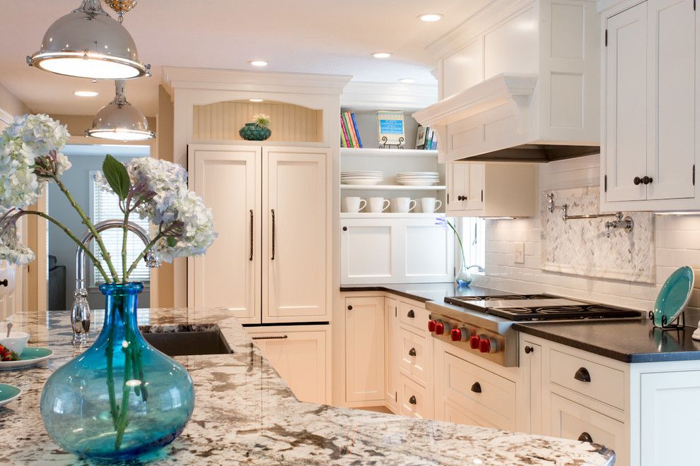 Delicatus Granite for a Traditional Kitchen with a Dishes and Windham, Nh Renovation by New England Design Elements