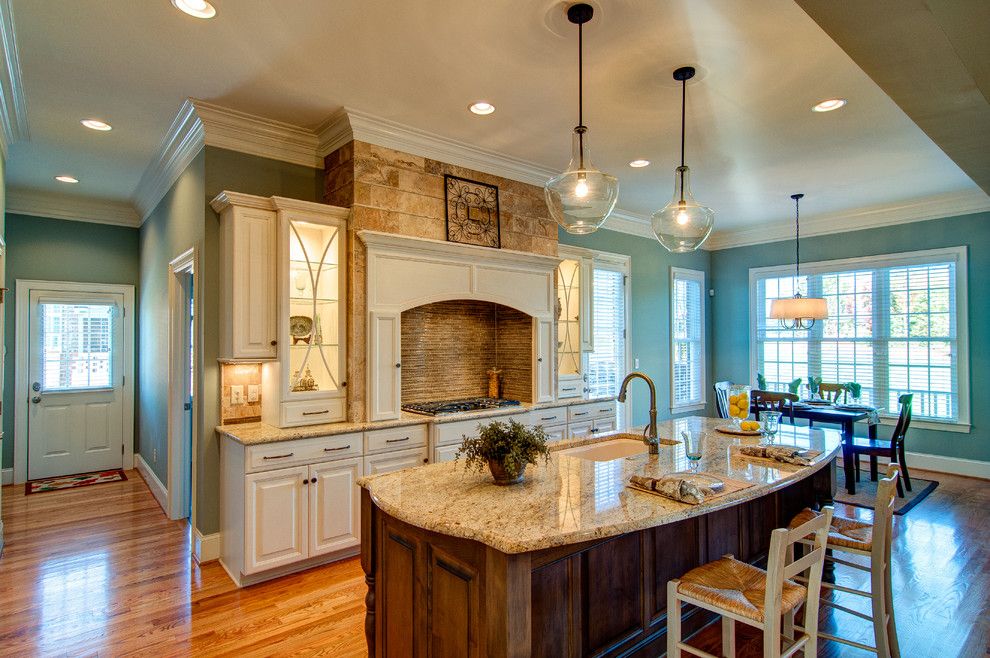 Delicatus White Granite for a Traditional Kitchen with a Under Cabinet Lighting and Parade of Homes Sonoma Building Company by Bloomday Granite