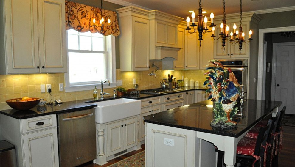 Delta Bluegrass for a Farmhouse Kitchen with a Kitchen and Pittsford, Ny Formal Farmhouse Kitchen by Innovations by Vp