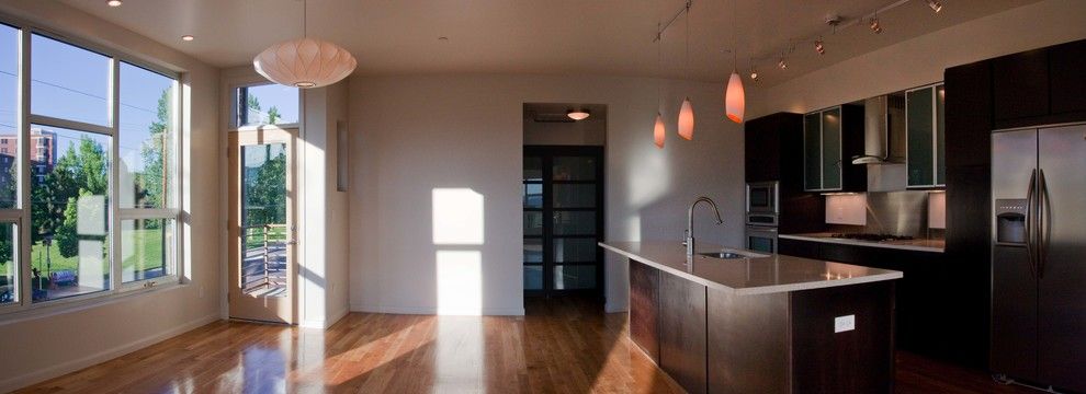 Denver Infill for a Contemporary Kitchen with a Oxidized Steel and Lofts at Old Hampden by Bcdc (B. Costello Design & Consulting, Llc)