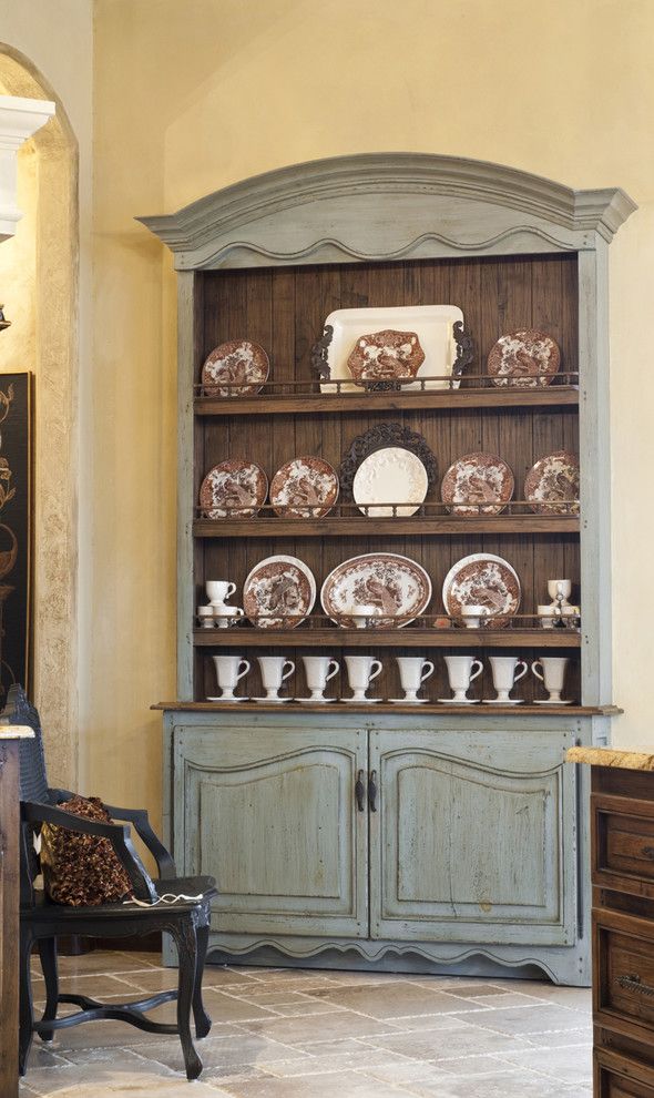 Desk Galore for a Rustic Dining Room with a Tile Flooring and Gaillardia Show Home by Rick Hoge