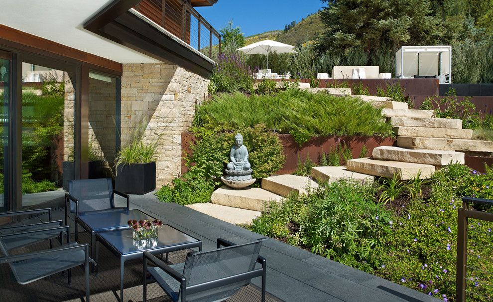 Dewey Furniture for a Contemporary Patio with a Outdoor Staircase and Various Landscape Architects, Exteriors by Jason Dewey Photography