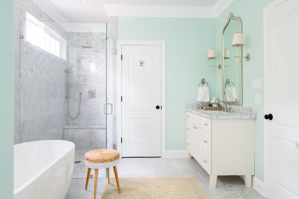 Dewey Furniture for a Transitional Bathroom with a Simple and Knoxville Traditional Bath by Natalie Clayman Interior Design