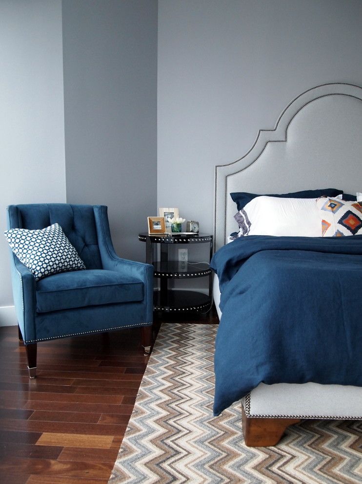 Difference Between Duvet and Comforter for a Transitional Bedroom with a Chevron and Jersey City by Elizabeth Reich