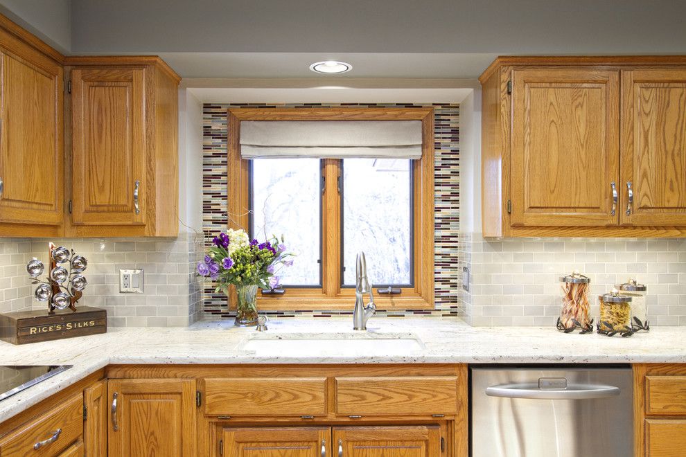 Different Types of Countertops for a Eclectic Kitchen with a Delta Faucet and Artisan Kitchen Remodel by Alison Besikof Custom Designs