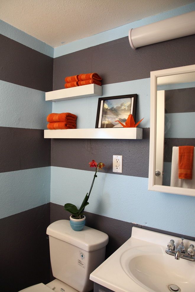 Directv Rio for a Contemporary Bathroom with a Striped Walls and Upward Bound House   Carlo Rios by Houzz.com