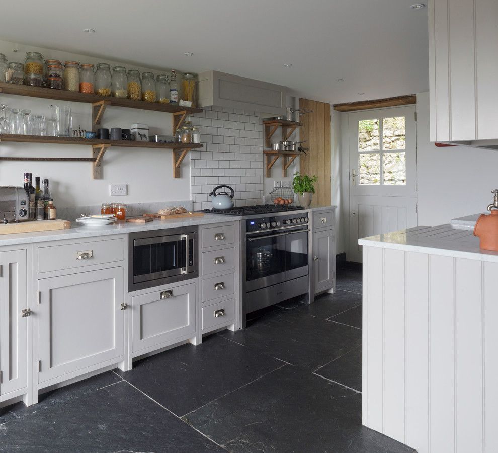 Discover Marble and Granite for a Farmhouse Kitchen with a Handmade Kitchen and Somerset Cottage by Inspired Design Ltd