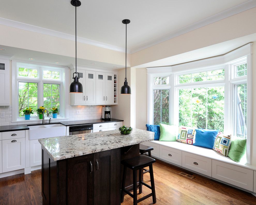 Discover Marble and Granite for a Traditional Kitchen with a Farmhouse Sink and Maher Project by Barbara Purdy   Purdy & Associates Design