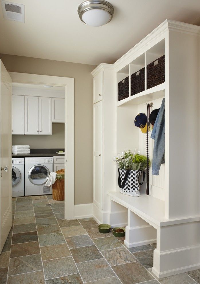 Dishnet Customer Service for a Traditional Laundry Room with a Stone Tile Floors and Birmingham Mud/laundry Room, Mi by Mainstreet Design Build