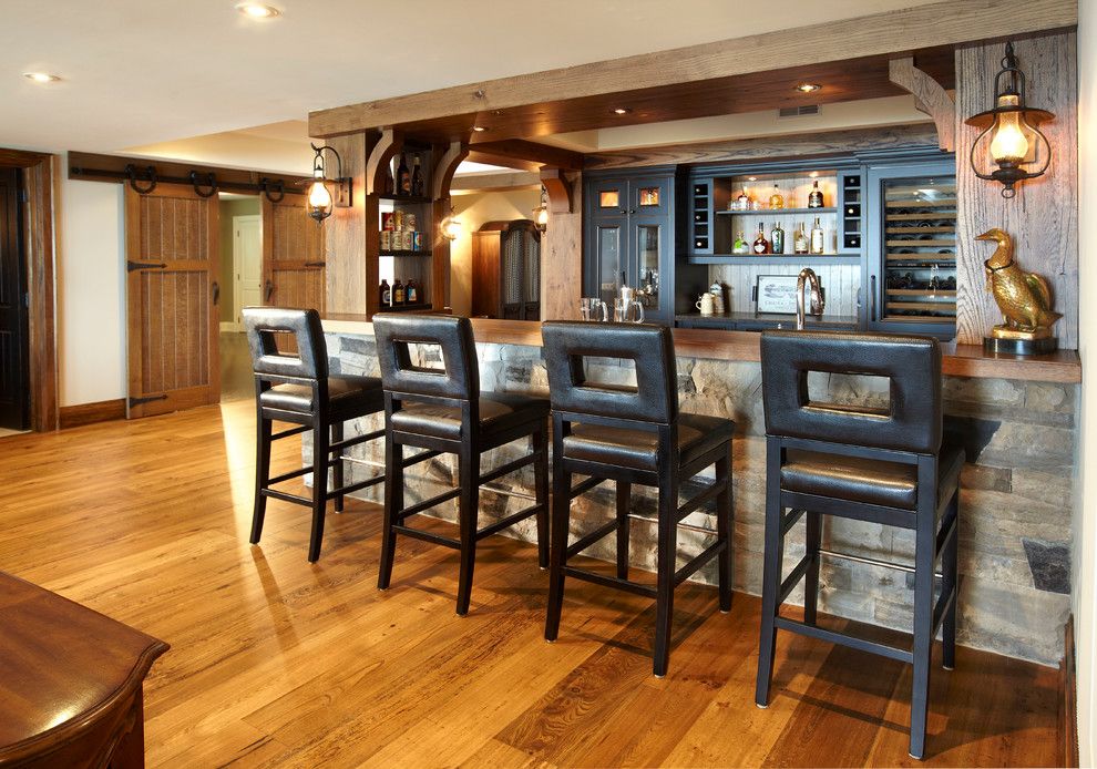 Distressing Wood for a Rustic Home Bar with a Wine Storage and the Cottage by Parkyn Design