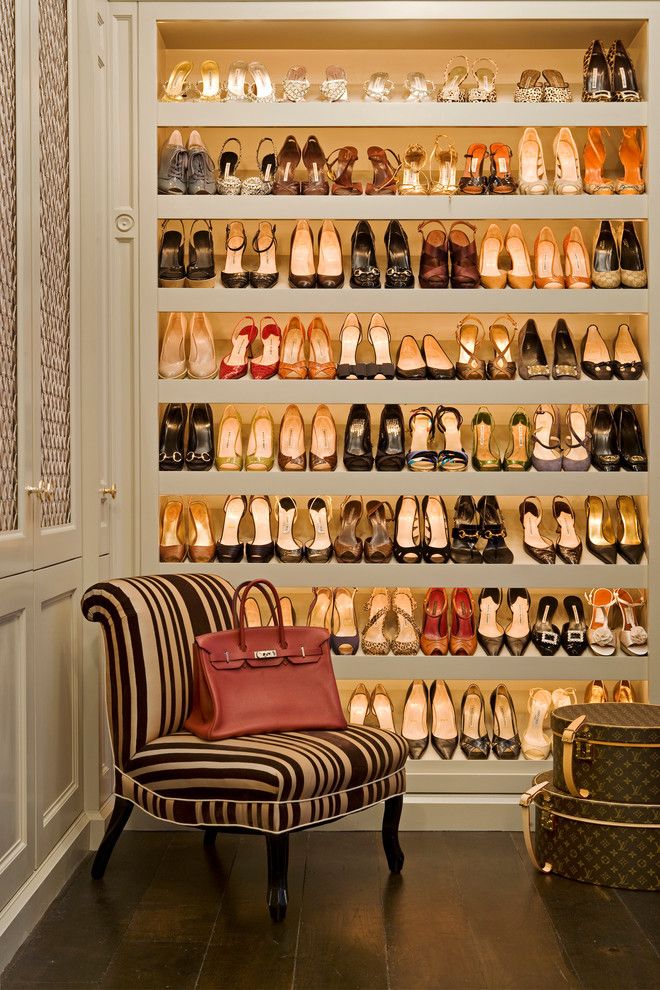 Diy Shoe Rack for a Traditional Closet with a Medallion and Inherited Ease by Tim Clarke Design