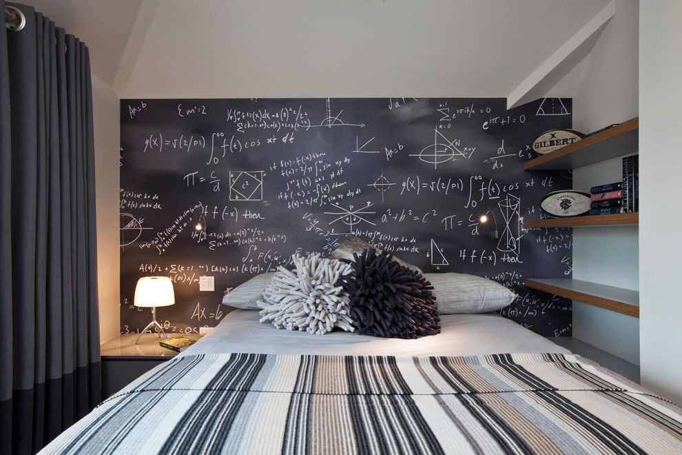 Diy Whiteboard for a Contemporary Bedroom with a Funky Teen Bedroom and Family Home on a Drive to the Heath by Clifton Interiors Ltd