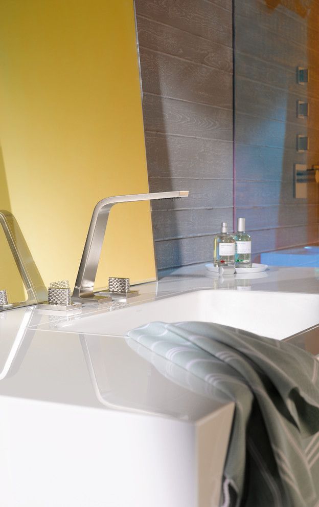 Dornbracht for a Modern Bathroom with a Widespread and Dornbracht Cl.1 Lavatory Faucet by Dornbracht