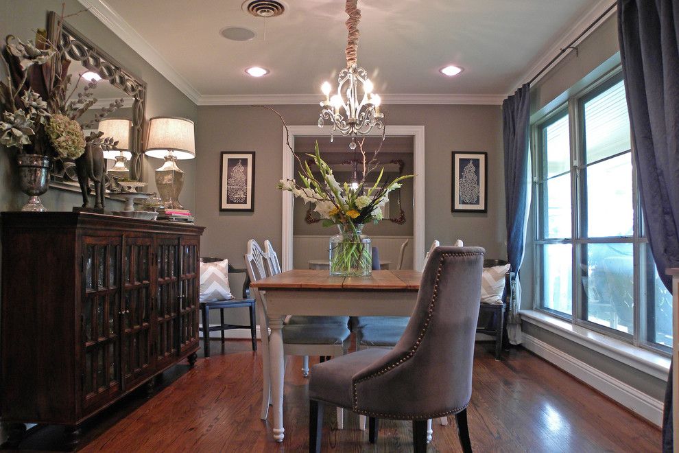 Dovetail Furniture for a Traditional Dining Room with a White and Dallas, Tx: James and Lynsey Purl by Sarah Greenman