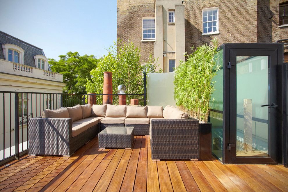 Dox Furniture for a Contemporary Deck with a Bamboo and Belgrave Mews North by Landmass London