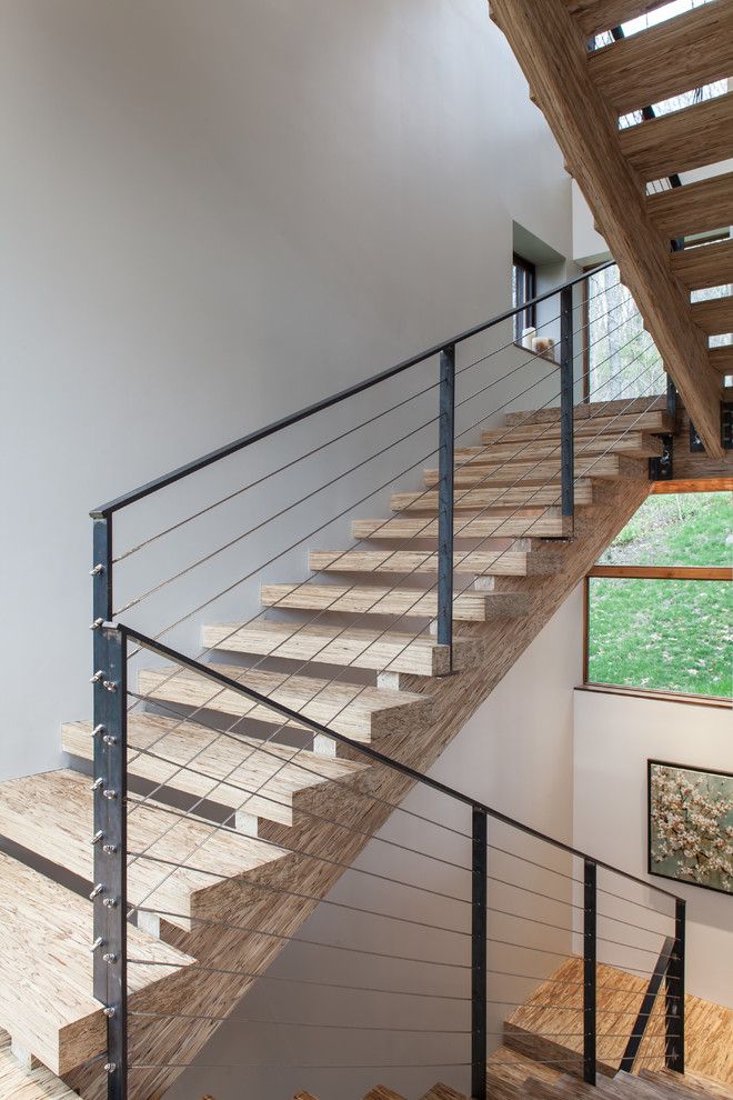 Drywall Alternatives for a Contemporary Staircase with a My Houzz and My Houzz: Torriero Home by Jason Snyder