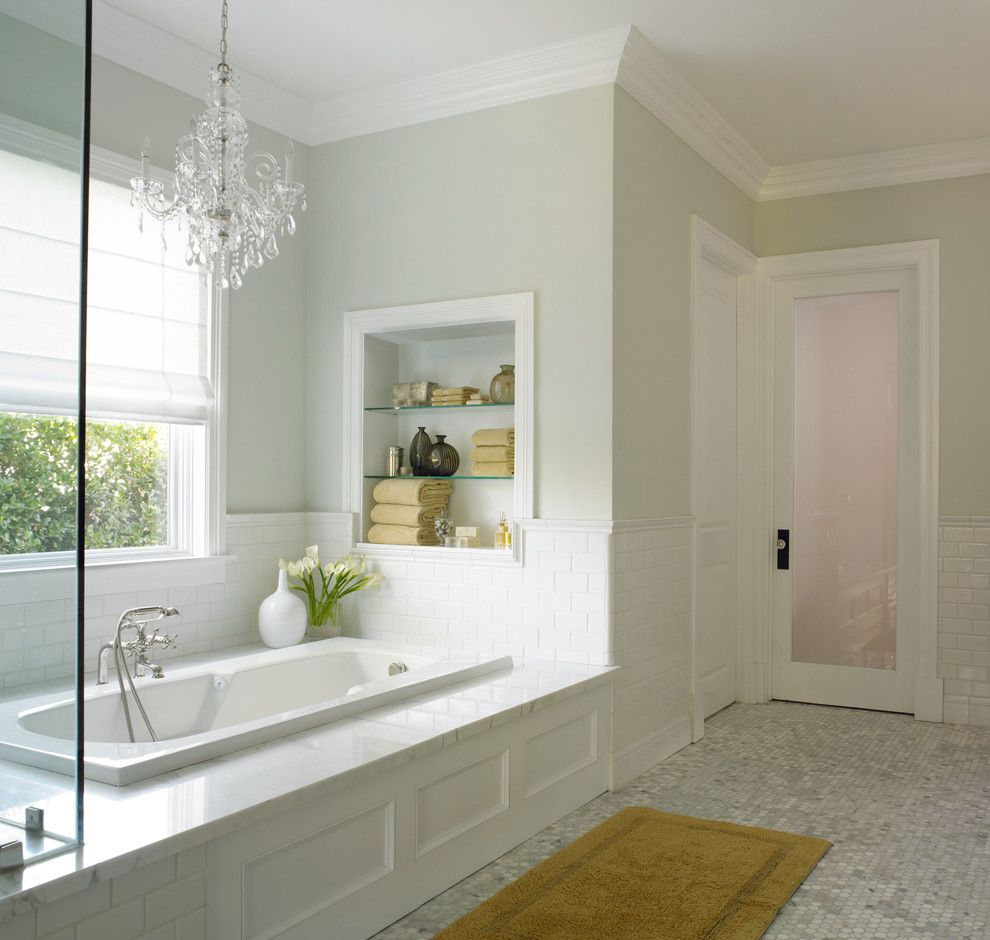 Dunn Edwards Paint for a Traditional Spaces with a 3x6 Subway Tile and California Traditional by Dunn Edwards Paints