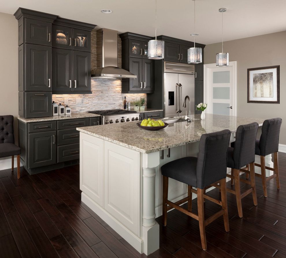 Dura Supreme Cabinets for a Transitional Kitchen with a Gray Walls and Ksi Designer, Jim Mcveigh by Ksi Kitchen & Bath