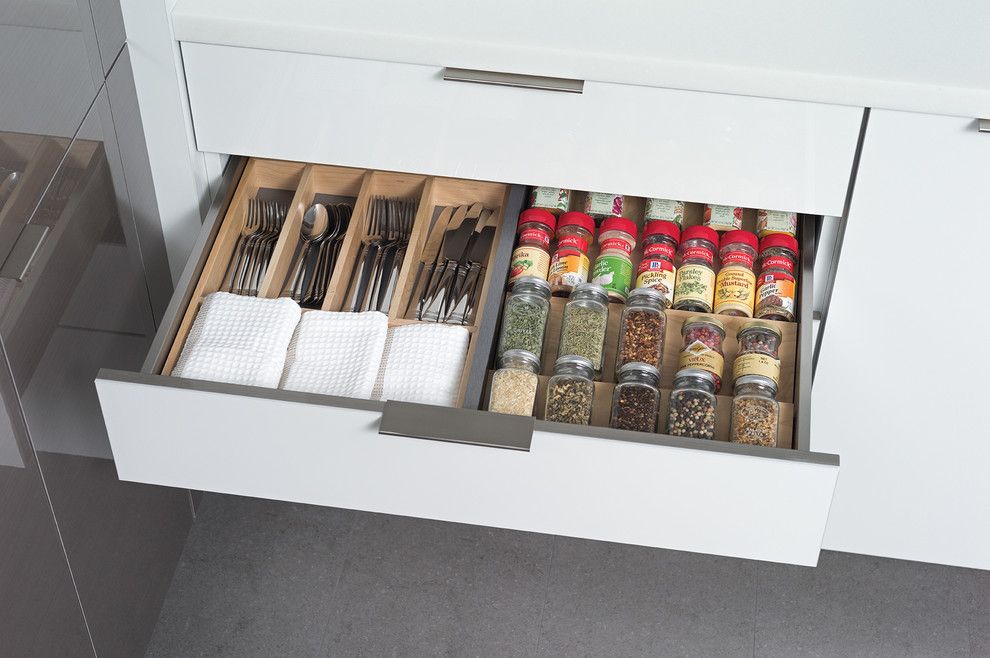 Dura Supreme for a Contemporary Kitchen with a Drawer and Stainless Steel Kitchen Utensil Drawers From Dura Supreme by Dura Supreme Cabinetry