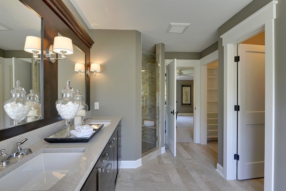 Durango Doors for a Traditional Bathroom with a Corner Shower and 2013 Fall Parade of Homes by Highmark Builders