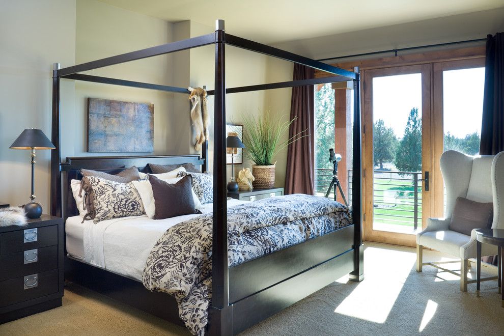 Duvet Cover Definition for a Rustic Bedroom with a Master Suite and True Residence by Alan Mascord Design Associates Inc