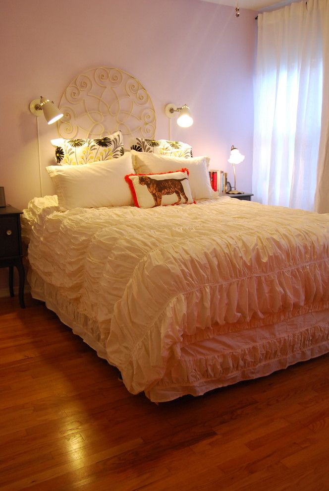 Duvet Definition for a Eclectic Bedroom with a Curtains and a Fun Rental! by Nicole Lanteri Design