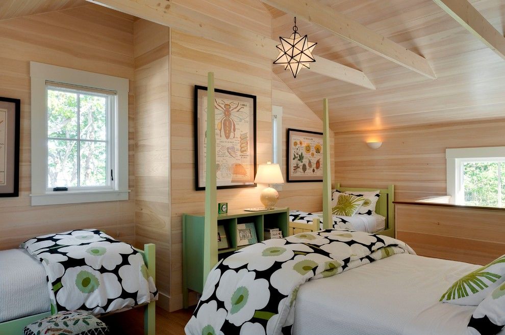 Duvet vs Comforter for a Beach Style Bedroom with a Bunk Room and Wharf House by Wright Ryan Homes