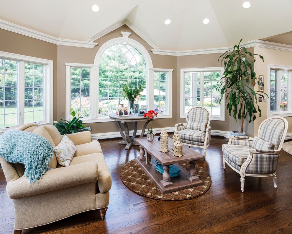 Dykes Lumber for a Traditional Living Room with a Beverage Center and Center of Attention by Creative Design Construction, Inc.