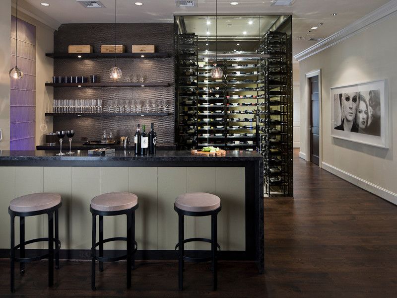 Ebby Halliday Plano for a Contemporary Wine Cellar with a Dallas Realtors and Michael Molthan Luxury Homes Formal Dining Rooms by Michael Molthan Luxury Homes