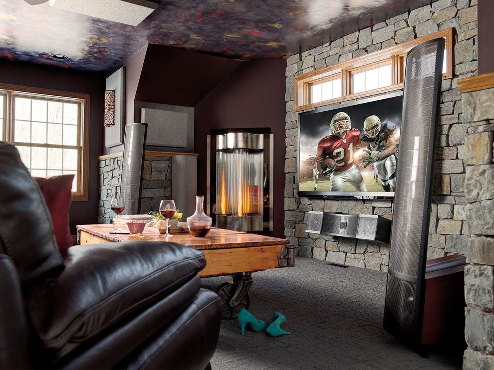 Eden Prairie Theater for a Craftsman Home Theater with a Warm and Home Theater by Magnolia Design Center