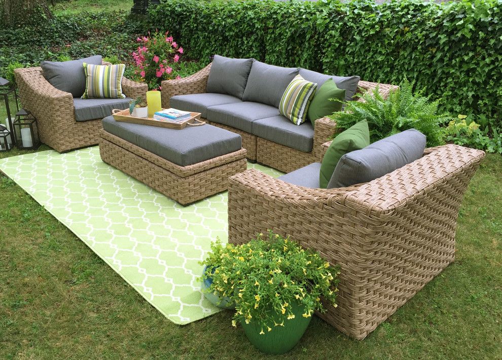 Edgecomb Gray for a  Patio with a Outdoor Rug and Ae Outdoor by Ae Outdoor