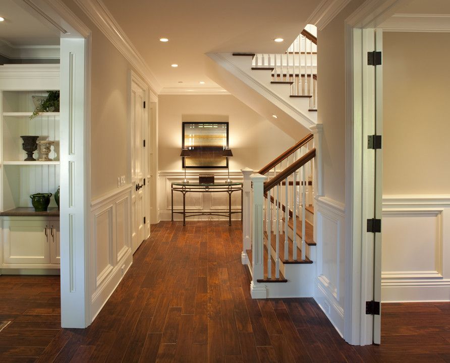 Edgecomb Gray for a Traditional Entry with a Foyer and Foyer by Arch Studio, Inc.