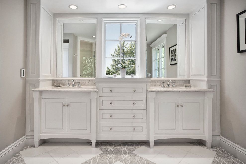 Eggshell vs Satin for a Traditional Bathroom with a White Molding and Mill Valley Estate by Kcs, Inc.