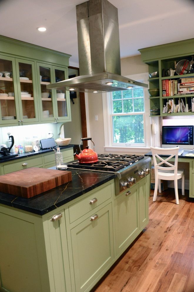 Eggshell vs Satin for a Traditional Kitchen with a Drawer Pulls and Kitchen and Family Room Renovation by Sarahandgarth