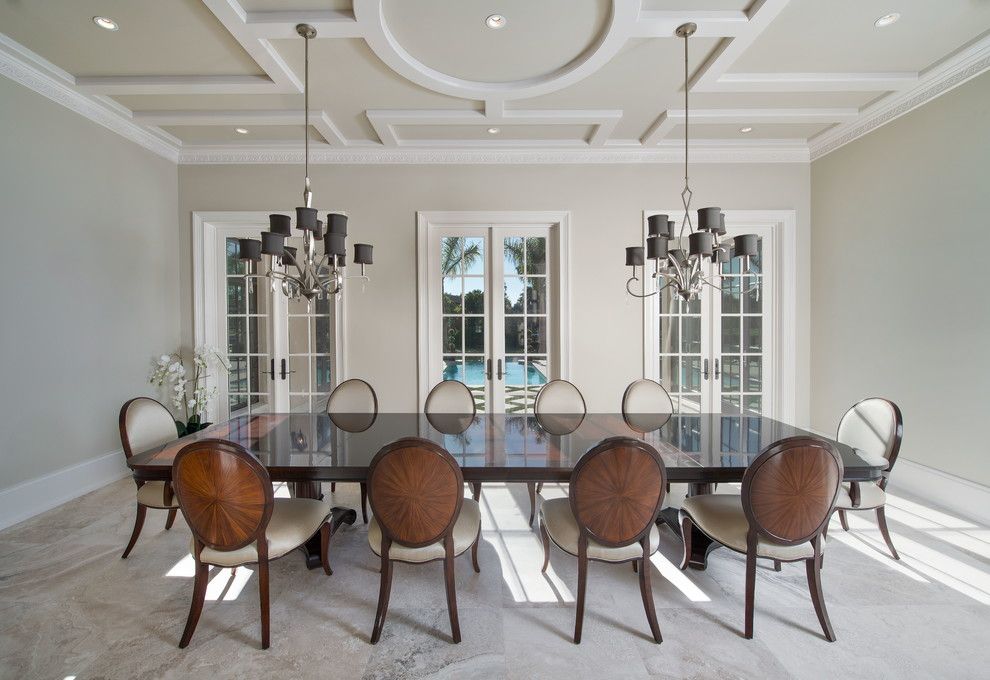 Elan Lighting for a Traditional Dining Room with a Large Dining Table and Gin Lane by Dixie Stevenson