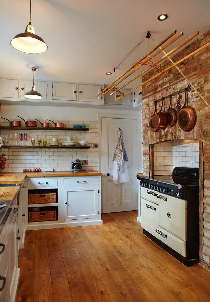 Elan Lighting for a Traditional Kitchen with a Copper and Victorian Kitchen by the Main Furniture Company