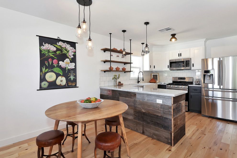 Electric Schoolhouse for a Eclectic Kitchen with a Industrial Shelves and Havelock Project by Kenihan Development