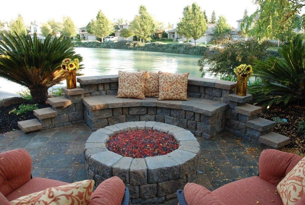 Elk Grove Theater for a Contemporary Patio with a Sunflowers and Elk Grove California Pavers for Patio and Pool Area by Bill Bailey