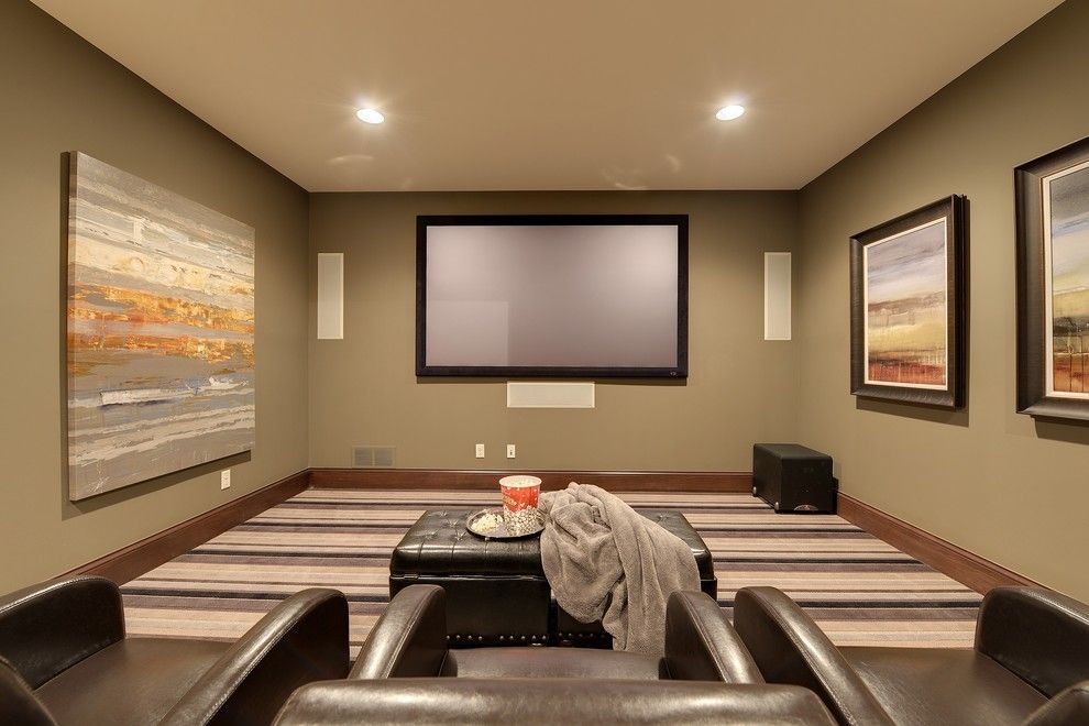 Elk Grove Theater for a Traditional Home Theater with a Framed Art and 2013 Luxury Home Inver Grove Heights by Highmark Builders