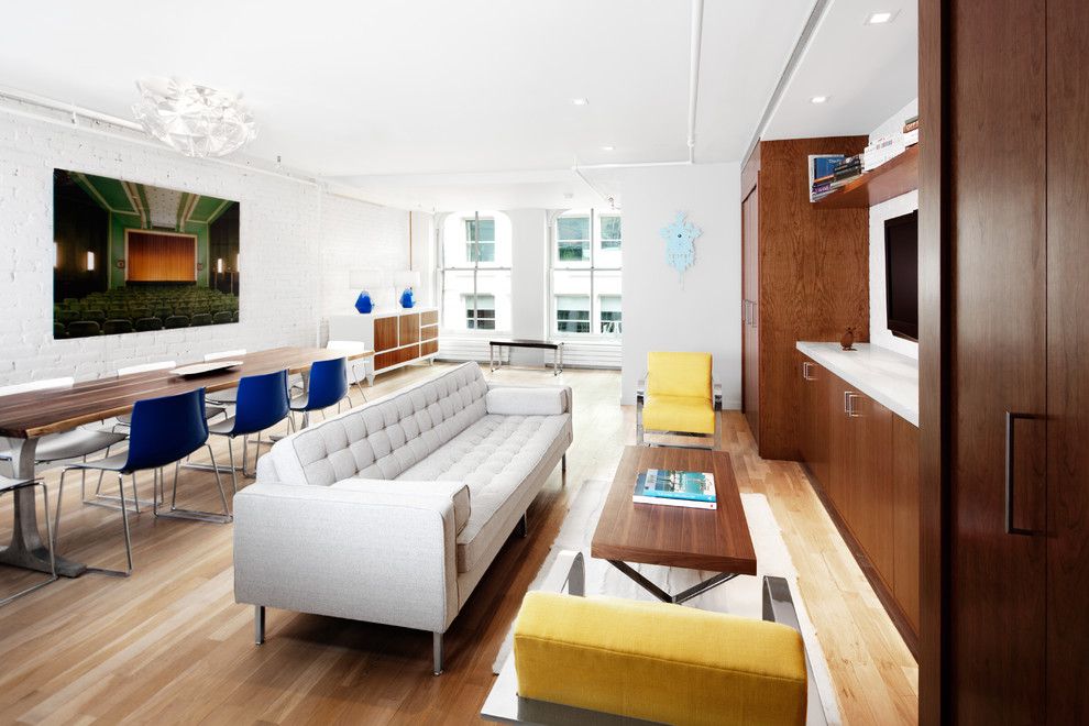 Elk River Theater for a Modern Living Room with a Blue Accents and Mercer Street Residence by Alexander Butler | Design Services, Llc