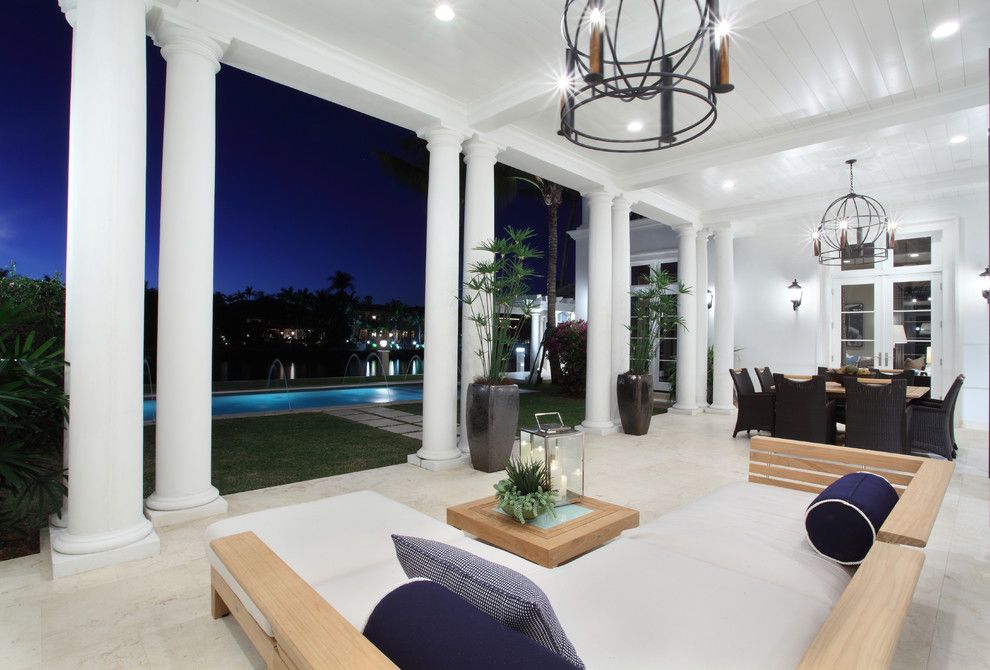 Eloquence Furniture for a Transitional Patio with a Bolster Pillows and 2821 Spanish River Road Residence by Carlos Martin Architects, Inc.