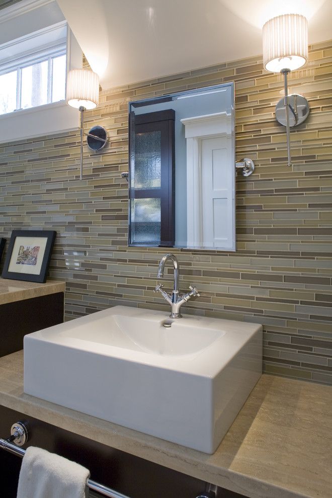 Eureka Lighting for a Contemporary Bathroom with a Sconce and Master Bath by H&h Design