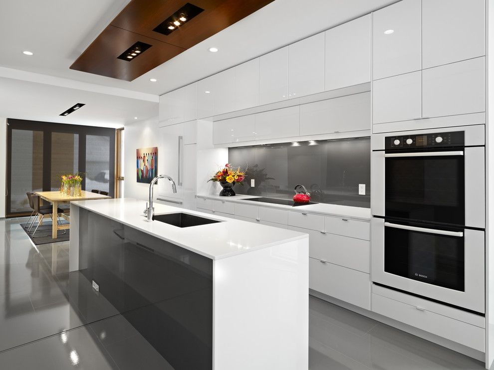 Extech Building Materials for a Contemporary Kitchen with a White Kitchen and Lg House   Kitchen by Thirdstone Inc. [^]