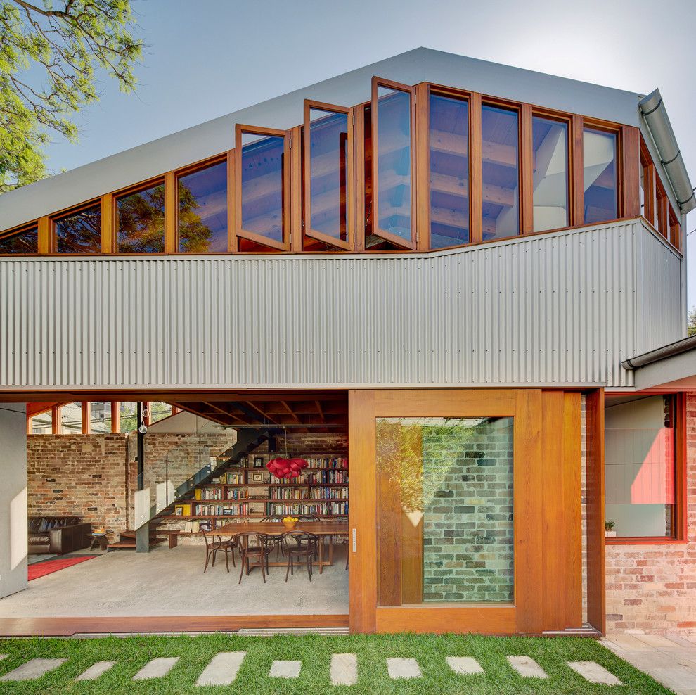 Extech Building Materials for a Industrial Exterior with a Loft Style Staircase and Cowshed House by Carterwilliamson Architects