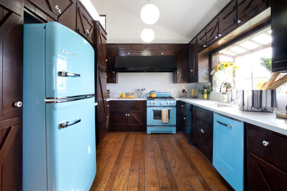 Factory Direct Appliance for a Rustic Kitchen with a Galley Kitchen and Mai by the Cousins