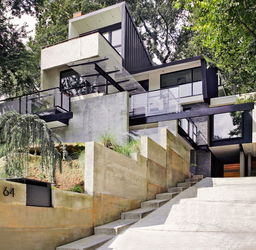 Fallingwater House for a Contemporary Exterior with a Curb Appeal and 64 by Dencity   Mesh