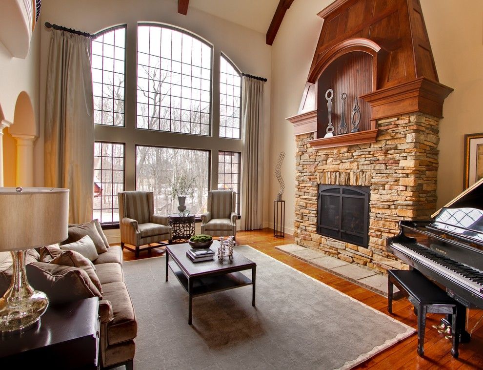 Family Leisure Indianapolis for a Traditional Living Room with a Wood Beams and Avon Residence by Mb Designs, Llc