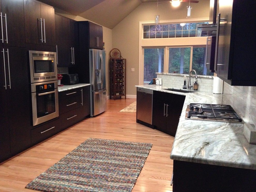 Fantasy Brown Granite for a Contemporary Kitchen with a Fantasy Brown Granite and Kitchen Renovation by Cheerful Interiors, Llc